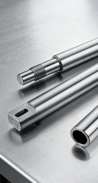 Hollow shaft and threaded shaft parts with clean machining details, built for OEM equipment, motion control systems and custom industrial assemblies.