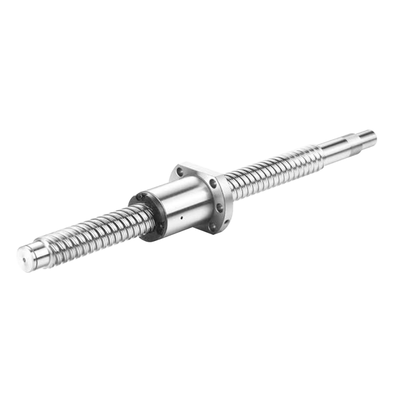 SFS ball screw assembly with precision threaded shaft and flanged nut, suitable for high-speed linear motion systems and automated machinery.